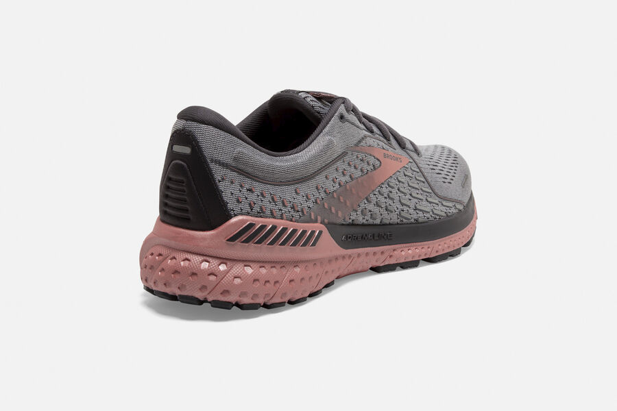 Brooks Running Shoes - Adrenaline GTS 21 Road Womens - Dark Grey/Pink - WJH-026387